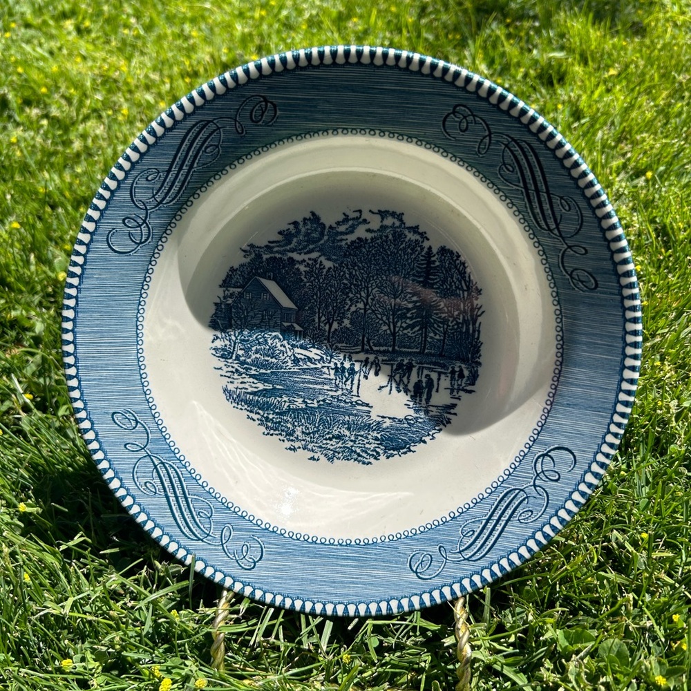 Currier & Ives Vintage Salad Bowls EUC “The old grist mill”